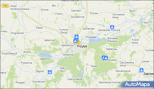 mapa Przytyk, Przytyk na mapie Targeo