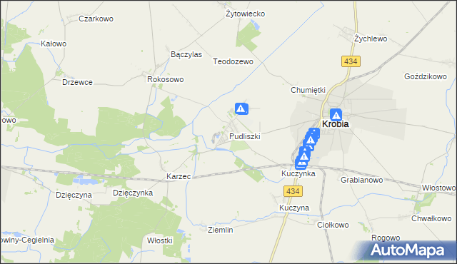 mapa Pudliszki, Pudliszki na mapie Targeo