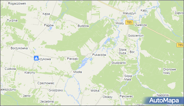 mapa Pukarzów gmina Żytno, Pukarzów gmina Żytno na mapie Targeo
