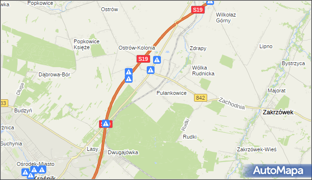 mapa Pułankowice, Pułankowice na mapie Targeo