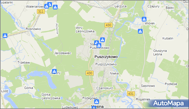 mapa Puszczykowo powiat poznański, Puszczykowo powiat poznański na mapie Targeo