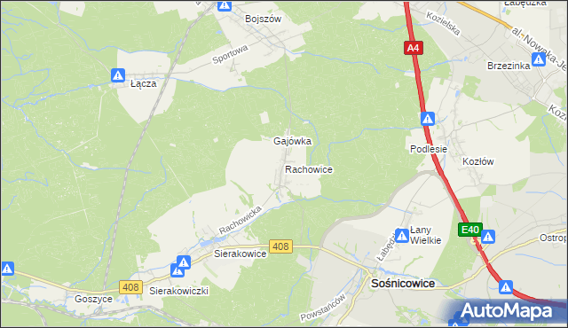 mapa Rachowice, Rachowice na mapie Targeo