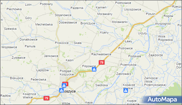 mapa Rachwałowice, Rachwałowice na mapie Targeo