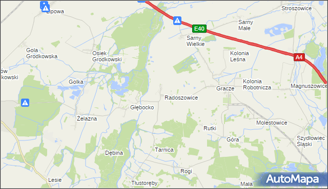 mapa Radoszowice, Radoszowice na mapie Targeo