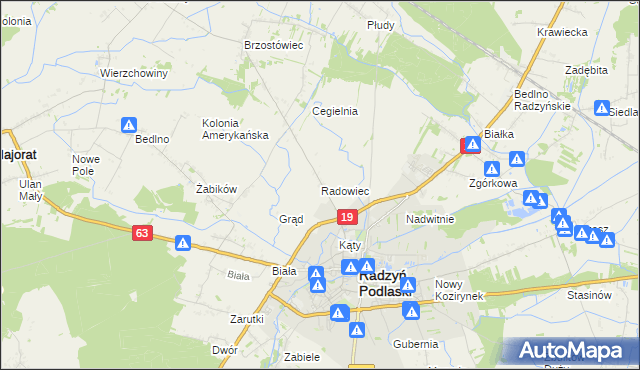 mapa Radowiec, Radowiec na mapie Targeo
