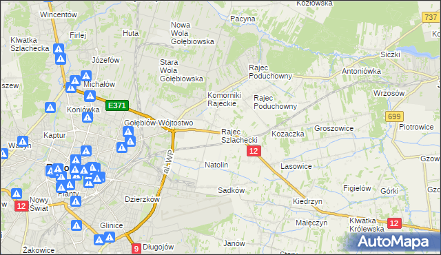 mapa Rajec Szlachecki, Rajec Szlachecki na mapie Targeo