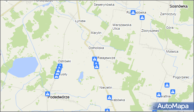 mapa Ratajewicze, Ratajewicze na mapie Targeo