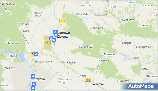 mapa Rogaczew, Rogaczew na mapie Targeo
