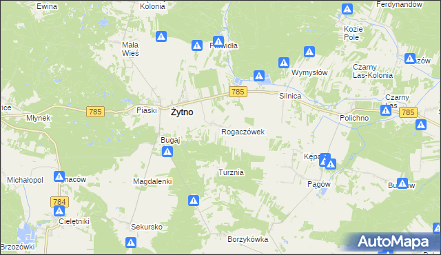 mapa Rogaczówek, Rogaczówek na mapie Targeo