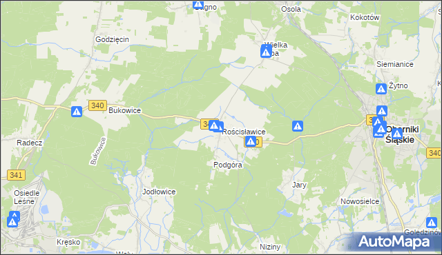 mapa Rościsławice, Rościsławice na mapie Targeo