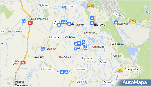 mapa Roszowicki Las, Roszowicki Las na mapie Targeo