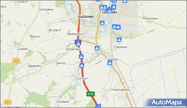mapa Rusocin gmina Pruszcz Gdański, Rusocin gmina Pruszcz Gdański na mapie Targeo