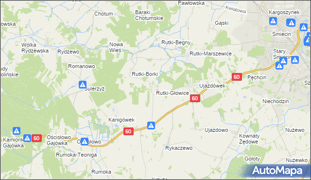mapa Rutki-Głowice, Rutki-Głowice na mapie Targeo