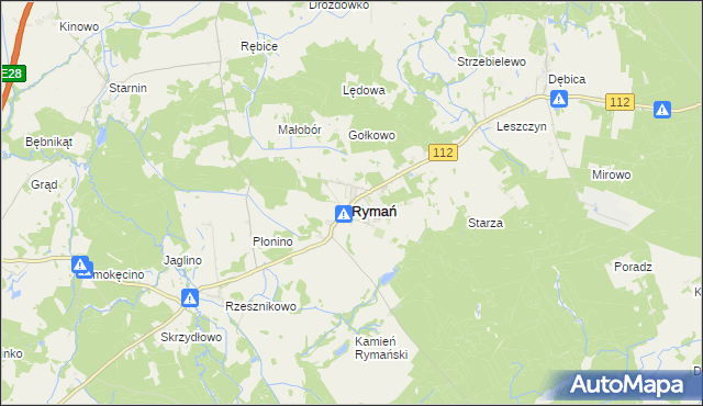 mapa Rymań, Rymań na mapie Targeo
