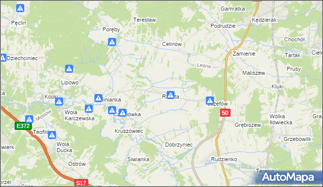 mapa Rzakta, Rzakta na mapie Targeo