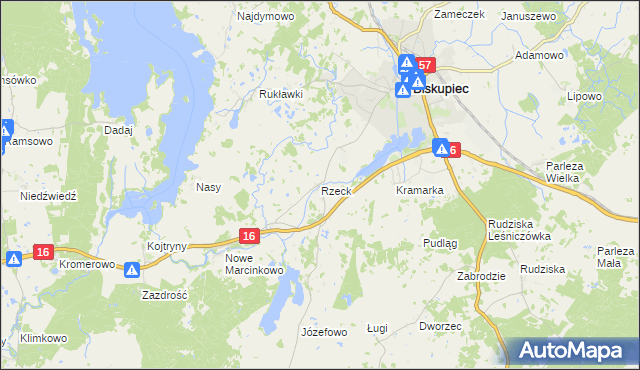 mapa Rzeck, Rzeck na mapie Targeo