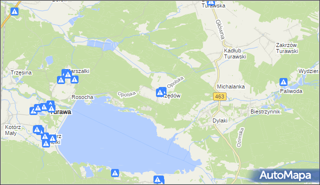mapa Rzędów gmina Turawa, Rzędów gmina Turawa na mapie Targeo