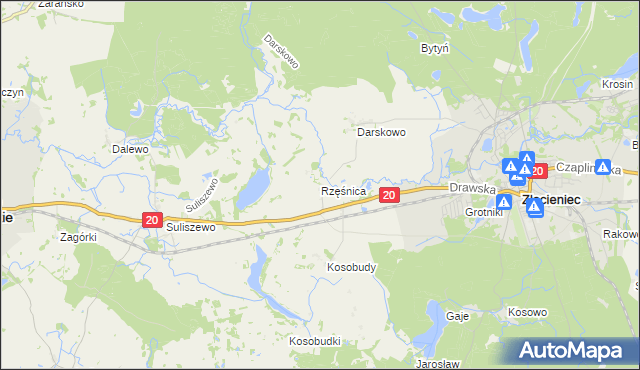 mapa Rzęśnica, Rzęśnica na mapie Targeo
