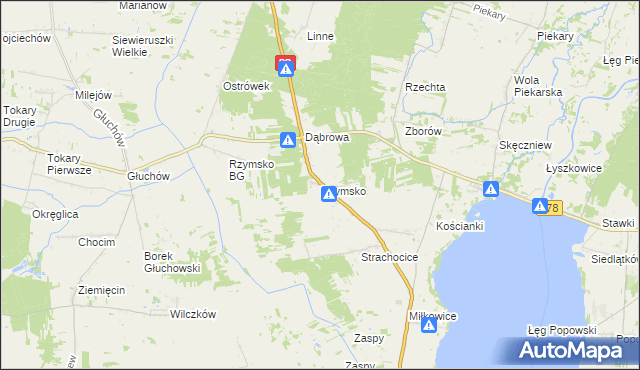 mapa Rzymsko, Rzymsko na mapie Targeo