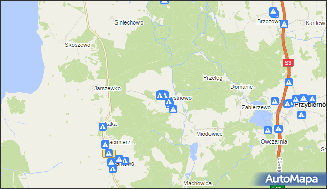 mapa Rzystnowo, Rzystnowo na mapie Targeo