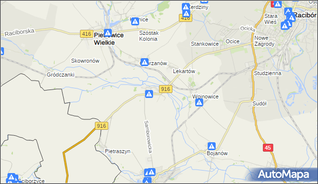 mapa Samborowice gmina Pietrowice Wielkie, Samborowice gmina Pietrowice Wielkie na mapie Targeo