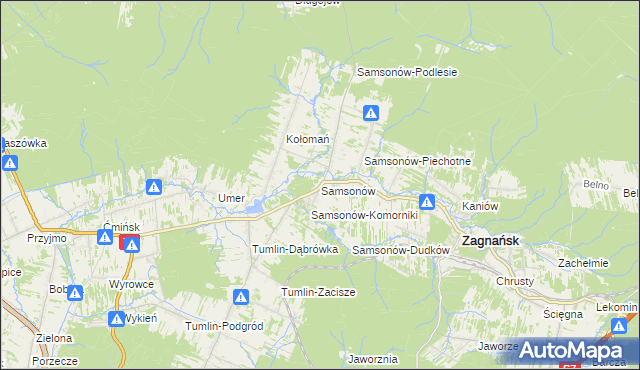 mapa Samsonów, Samsonów na mapie Targeo