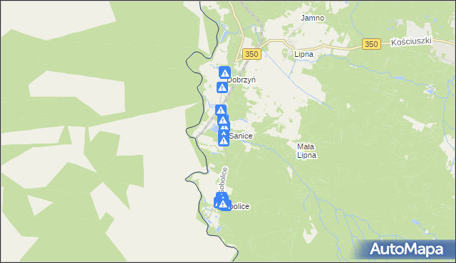 mapa Sanice, Sanice na mapie Targeo