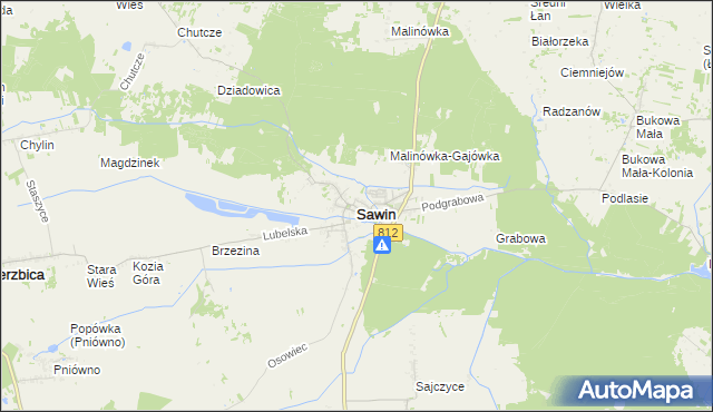 mapa Sawin, Sawin na mapie Targeo