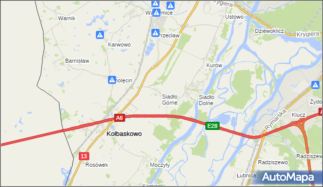 mapa Siadło Górne, Siadło Górne na mapie Targeo