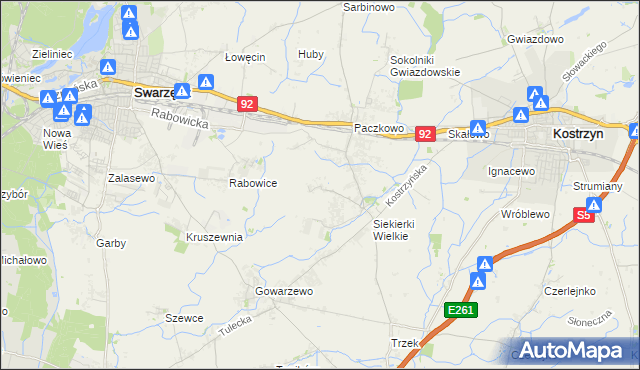 mapa Siekierki Małe, Siekierki Małe na mapie Targeo