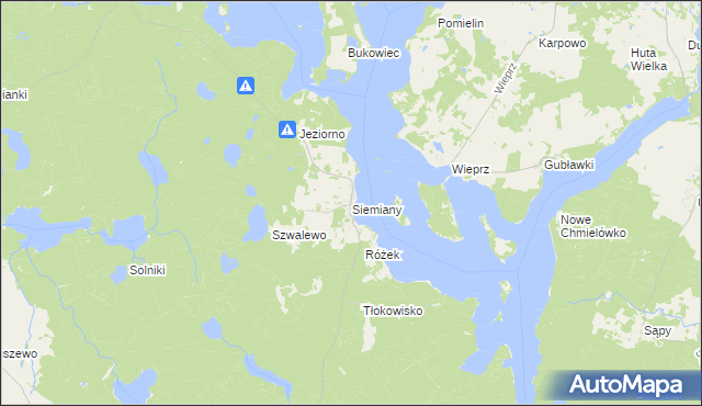 mapa Siemiany, Siemiany na mapie Targeo