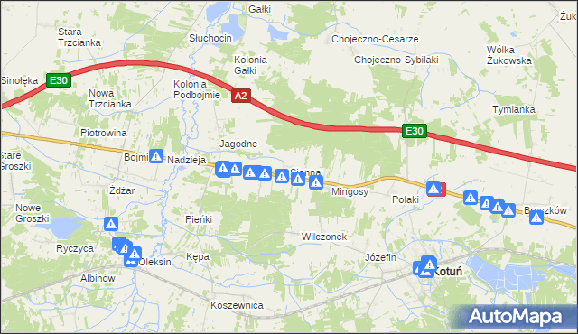 mapa Sionna, Sionna na mapie Targeo