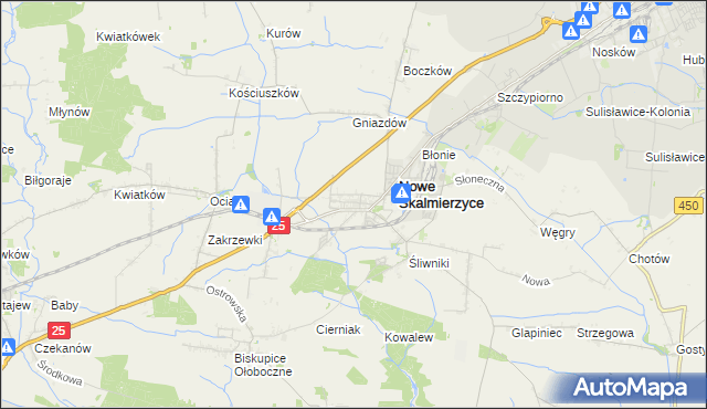 mapa Skalmierzyce, Skalmierzyce na mapie Targeo