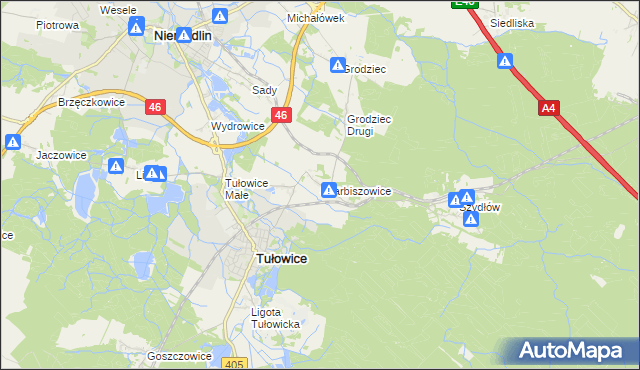mapa Skarbiszowice, Skarbiszowice na mapie Targeo
