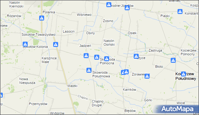 mapa Skowroda Północna, Skowroda Północna na mapie Targeo