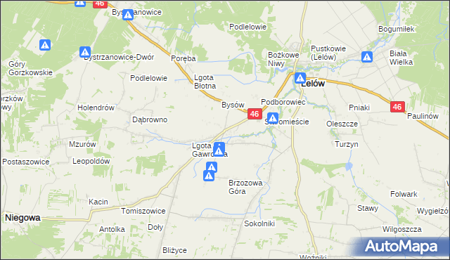 mapa Ślęzany, Ślęzany na mapie Targeo