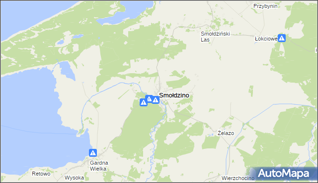 mapa Smołdzino powiat słupski, Smołdzino powiat słupski na mapie Targeo
