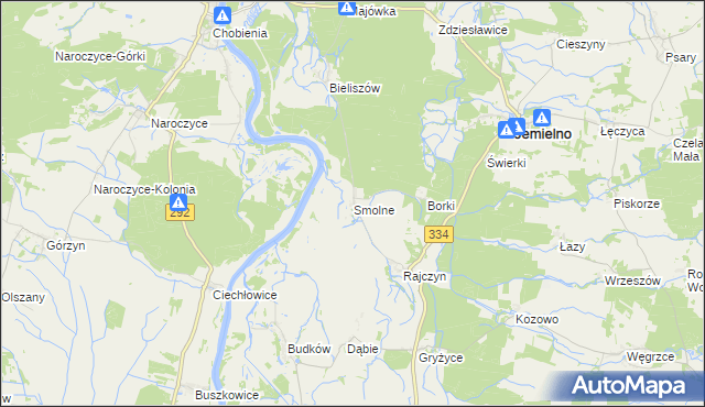 mapa Smolne gmina Jemielno, Smolne gmina Jemielno na mapie Targeo