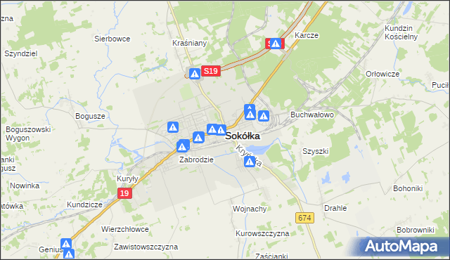 mapa Sokółka, Sokółka na mapie Targeo
