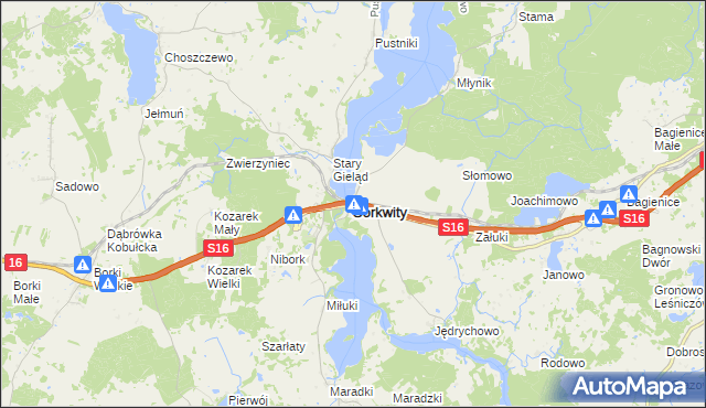 mapa Sorkwity, Sorkwity na mapie Targeo