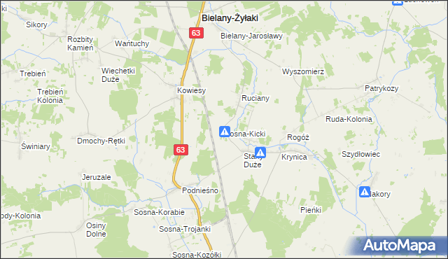 mapa Sosna-Kicki, Sosna-Kicki na mapie Targeo