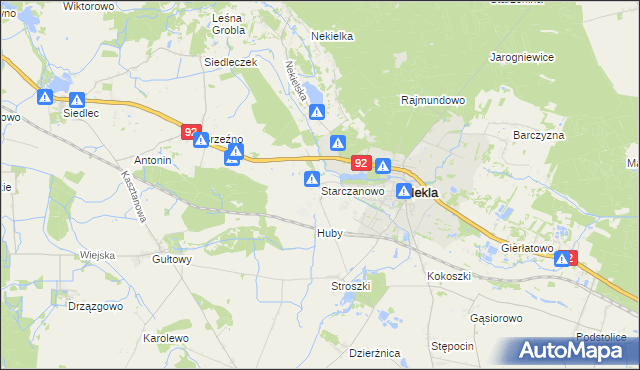 mapa Starczanowo gmina Nekla, Starczanowo gmina Nekla na mapie Targeo