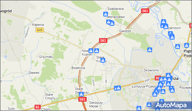 mapa Stare Kupiski, Stare Kupiski na mapie Targeo