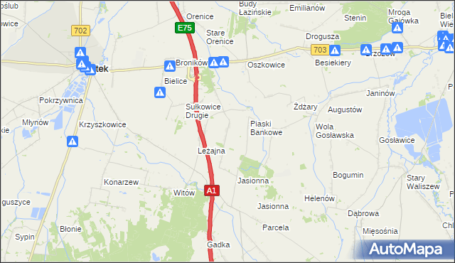 mapa Stare Piaski gmina Bielawy, Stare Piaski gmina Bielawy na mapie Targeo