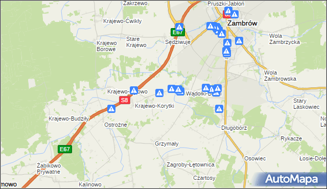 mapa Stare Wądołki, Stare Wądołki na mapie Targeo