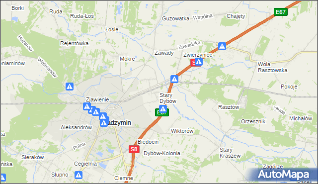 mapa Stary Dybów, Stary Dybów na mapie Targeo