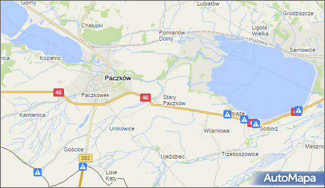 mapa Stary Paczków, Stary Paczków na mapie Targeo