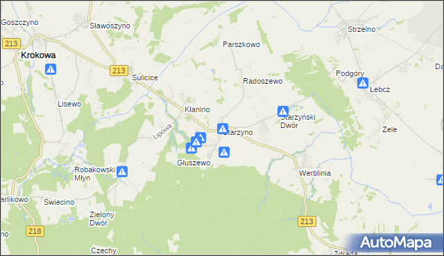 mapa Starzyno gmina Puck, Starzyno gmina Puck na mapie Targeo