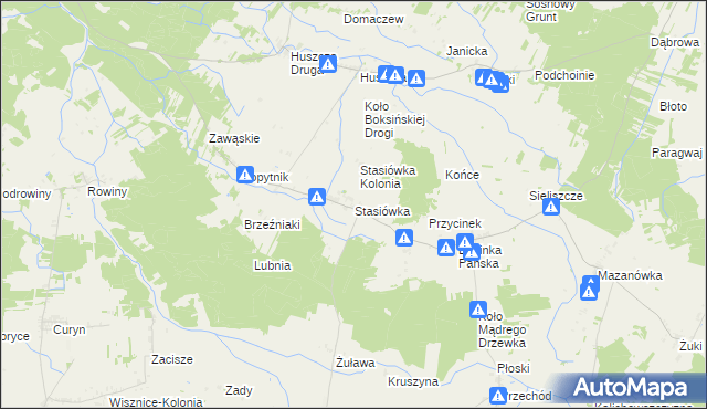 mapa Stasiówka gmina Łomazy, Stasiówka gmina Łomazy na mapie Targeo