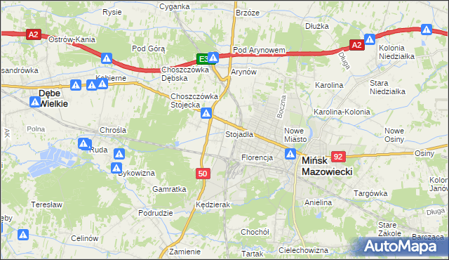 mapa Stojadła, Stojadła na mapie Targeo